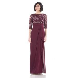 NWT JS Collections Tessa Boat Neck Column Gown - size 2